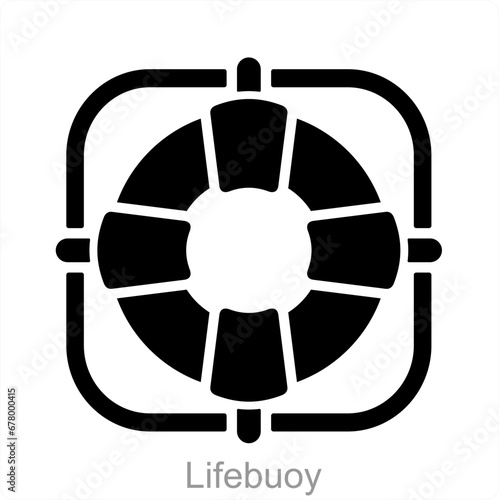 Lifebuoy and life saver icon concept