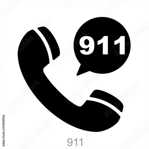 911 and emergency icon concept