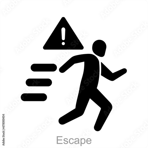 Escape and survive icon concept