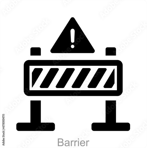 Barrier and road safety icon concept