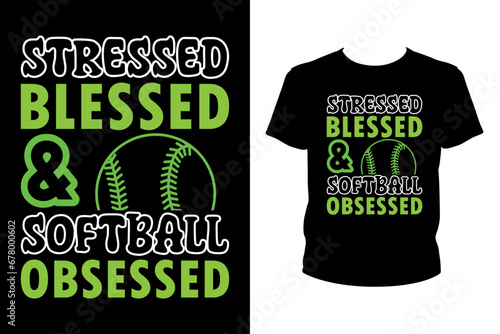 Stressed blessed and softball obsessed art file for Cricut and silhouette. You can edit it with Adobe Illustrator.