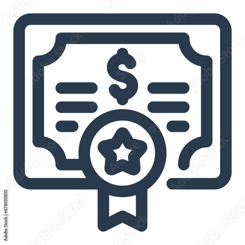 Stock Share Certificate Icon photo