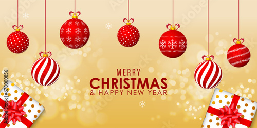 Vector illustration of Merry Christmas social media feed template