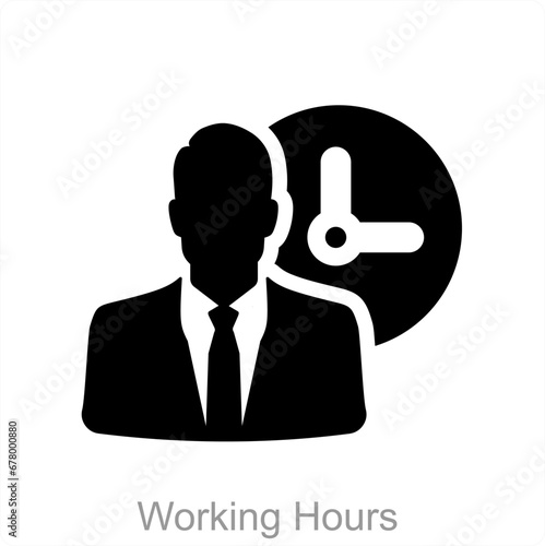 Working Hours and management icon concept