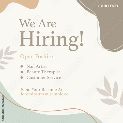 We are hiring banner nature style template