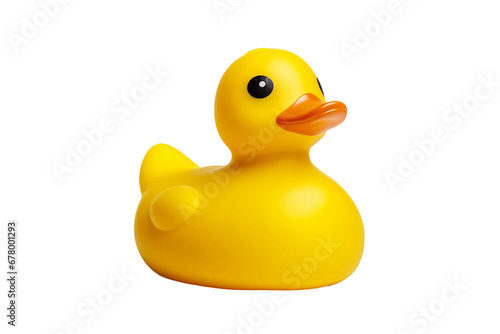Charming Little Rubber Duck Toy Isolated on Transparent Background