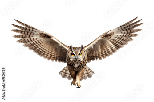 Wise and Watchful: Eagle Owl Staring Isolated on Transparent Background