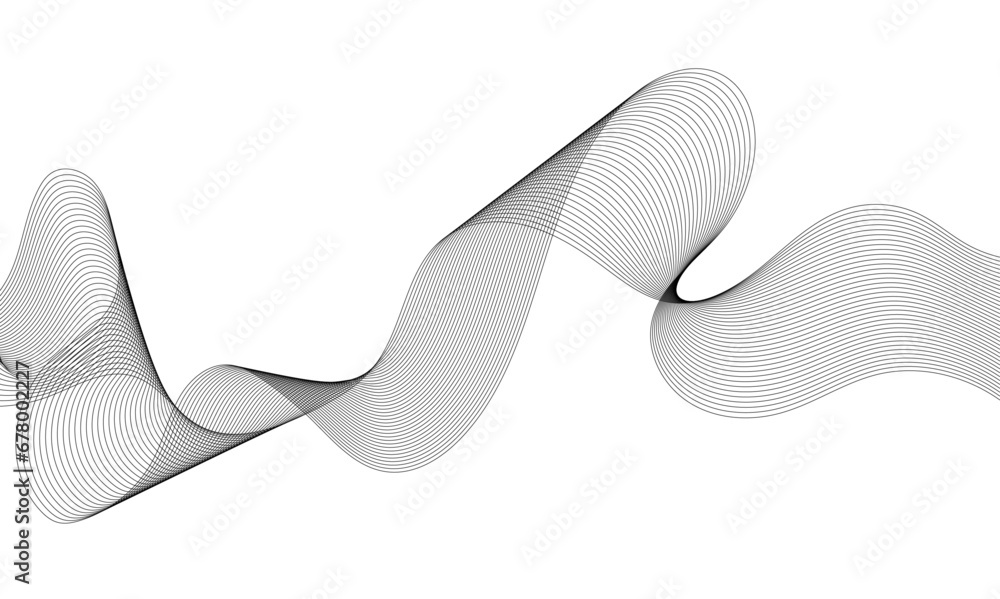 Fototapeta premium Abstract grey, white wavy smooth element swoosh speed wave modern stream curve and technology lines on transparent background.