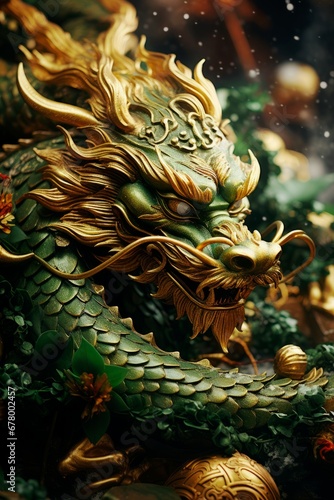 Asian calendar for Chinese New Year 2024. Chinese dragon zodiac sign.