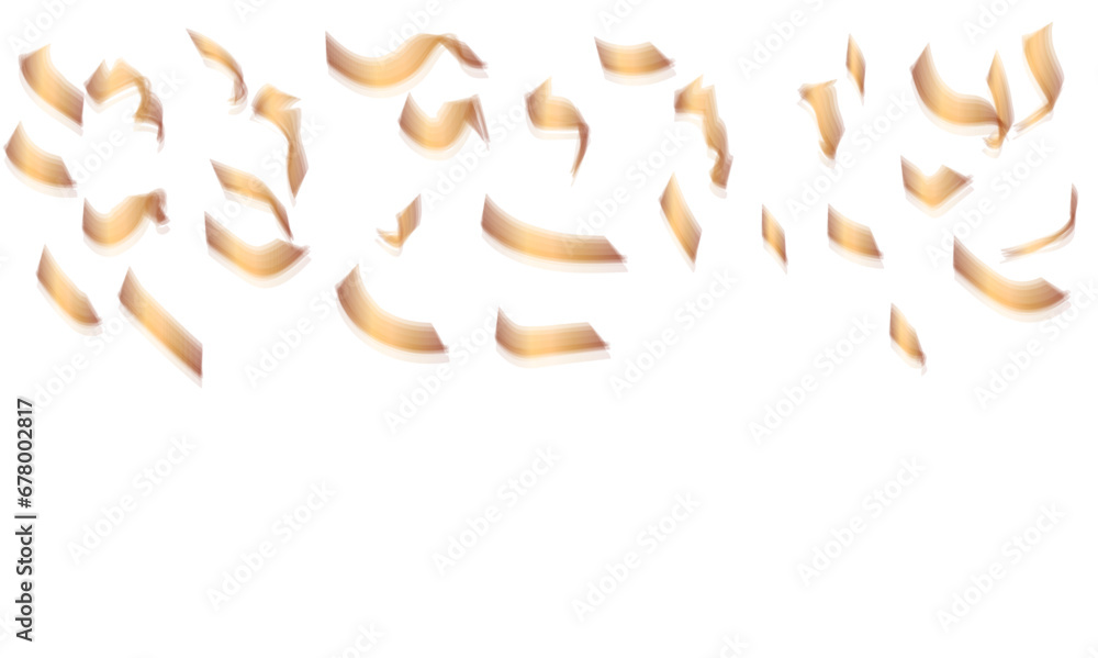 Obraz premium Abstract confetti golden glitter particles splatter on transparent background. Luxury golden glitter confetti that floats down falling bokeh celebration background.