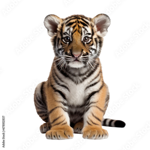 Baby tiger isolated on transparent background,transparency  photo