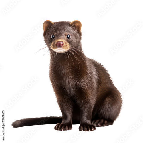 Mink isolated on transparent background,transparency 