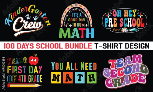 100 Days of School Bundle Shirt Back to school Bundle 100 Days School Kindergarten Bundle Shirt