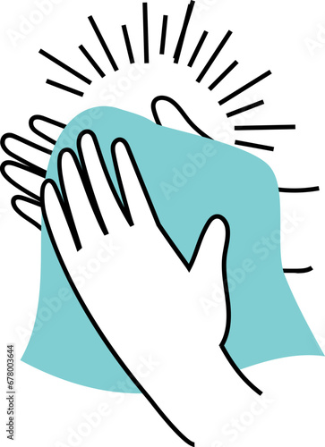  Drying hands illustration.