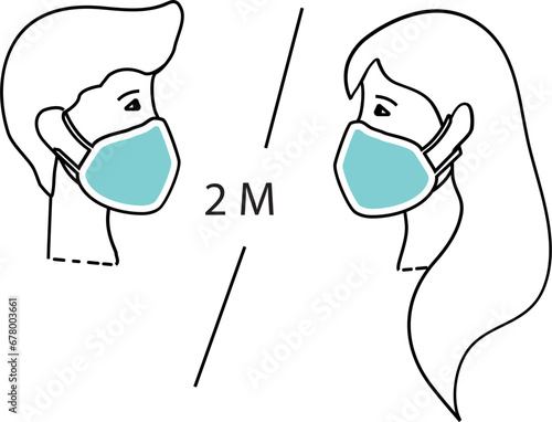 Social distancing illustration.