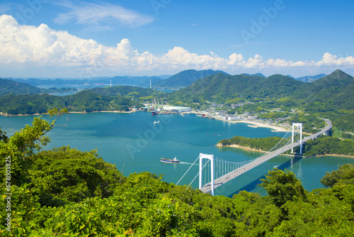 Shimanami Kaido Hakata-Oshima Bridge , Japan,Shikoku,Ehime Prefecture,Imabari, Ehime,Oshima,Hakatajima,Omishima August 2012 photo