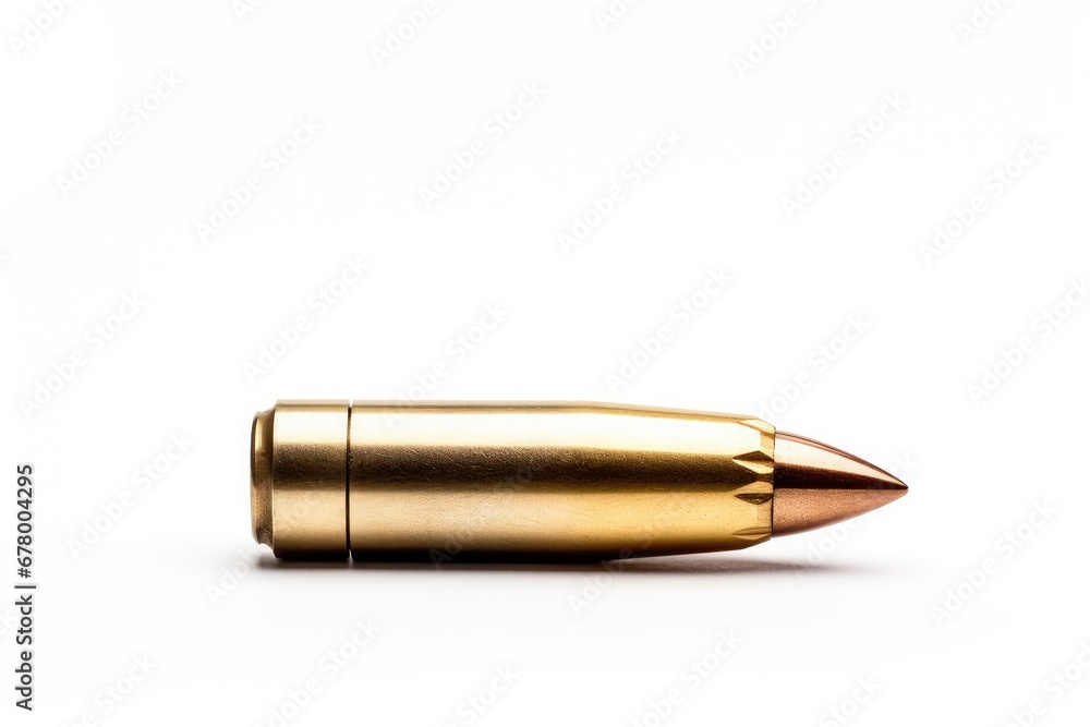closeup of a bullet isolated on white background closeup of a bullet isolated on white background