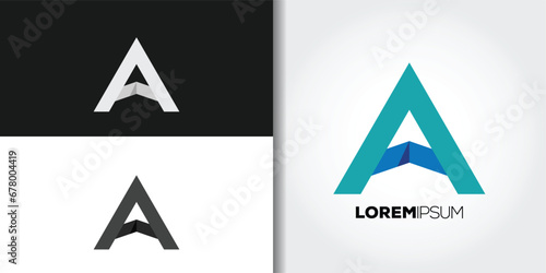 abstract letter a logo set