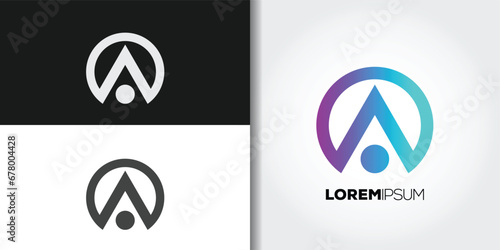 abstract letter a logo set