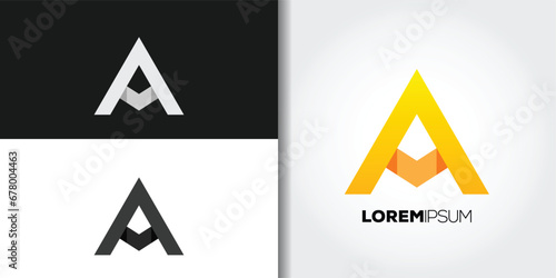 abstract letter a logo set