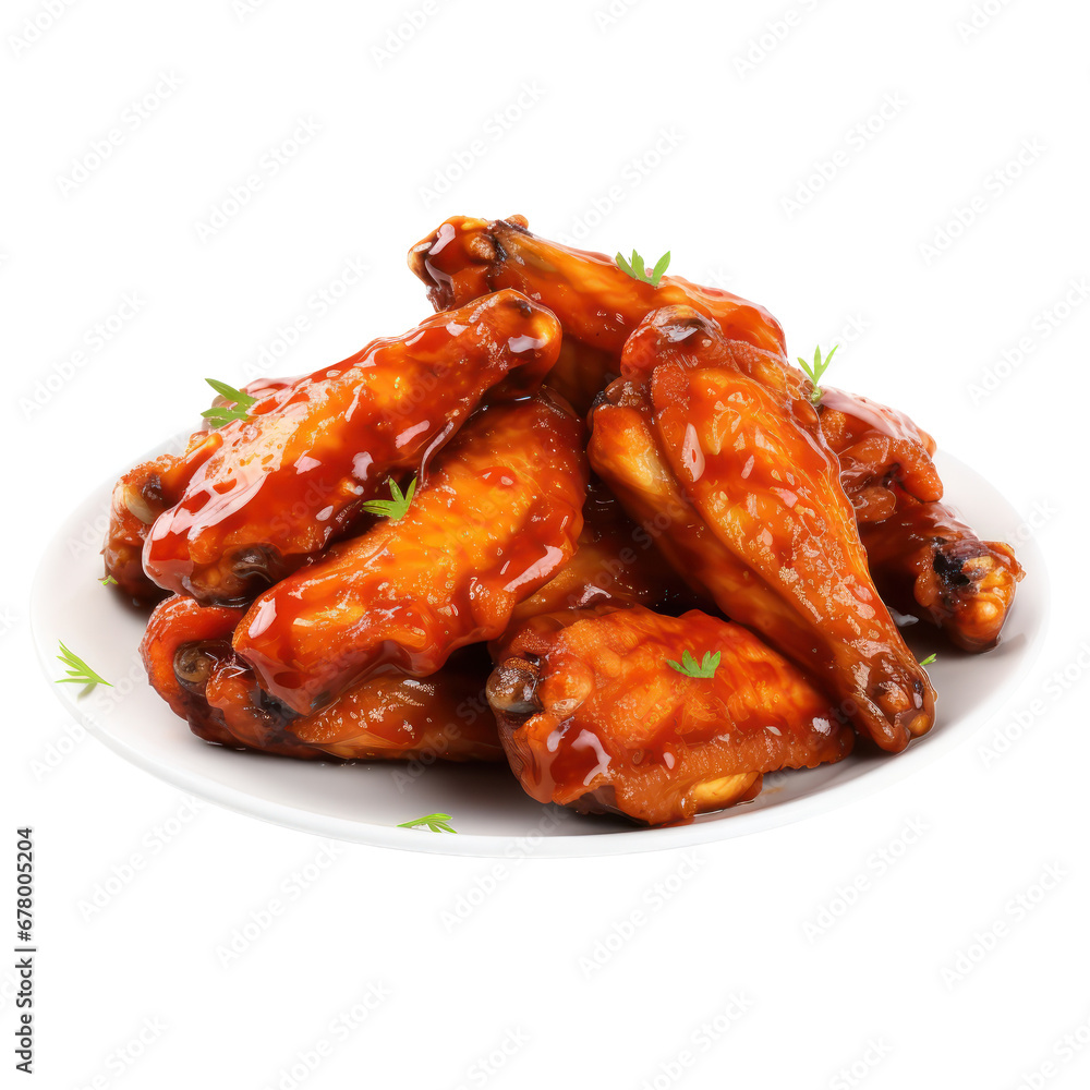Buffalo wings isolated on transparent background,transparency 