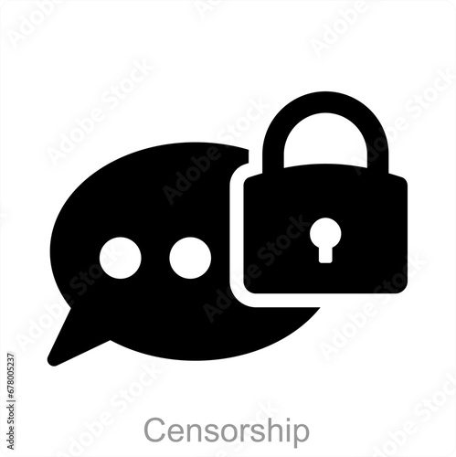Censorship and censor icon concept