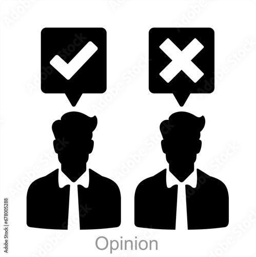 Opinion and conclusion icon concept