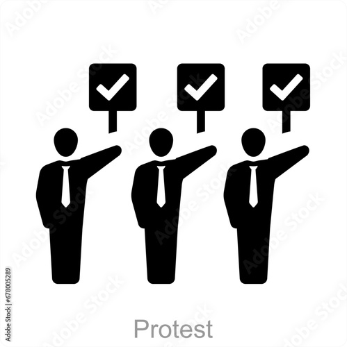 Protest and sign icon concept