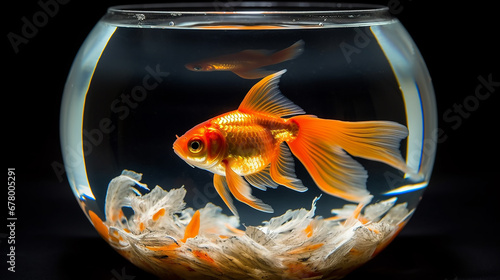 aquarium with a goldfish  a symbol of dreams  fulfillment of desires.