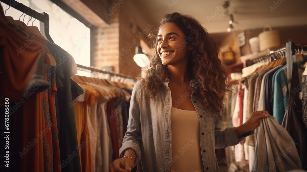 Close-up of a shopping woman showing a happy expression. Female shopper enjoying outdoor shopping, beautiful women's shopping at weekend in city center Close-up of a shopping woman showing a happy expression. Female shopper enjoying outdoor shopping, beautiful women's shopping at weekend in city center