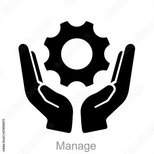 Manage and cloud management icon concept