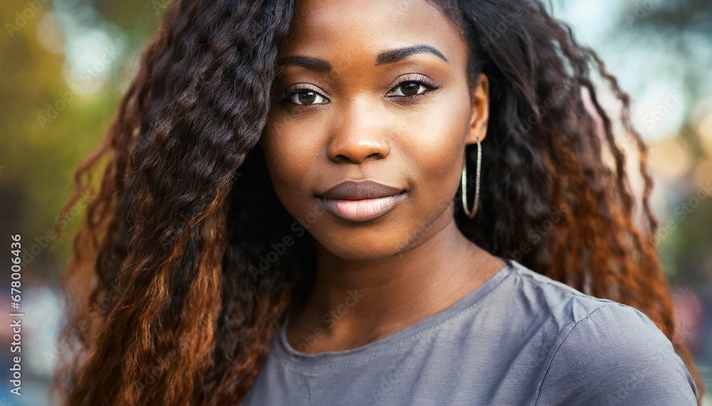 Captivating Gaze: Portrait of a Woman with Long, Brown Tresses Captivating Gaze: Portrait of a Woman with Long, Brown Tresses