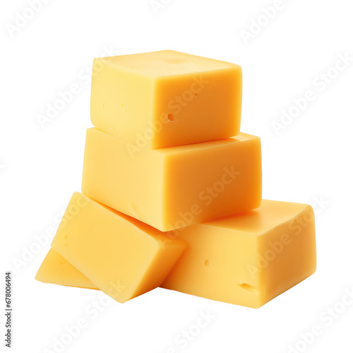 Cheddar Cheese isolated on transparent background,transparency 