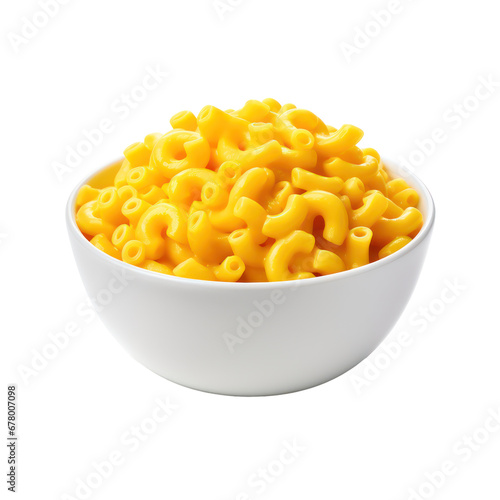 Bowl of mac and cheese isolated on transparent background,transparency 