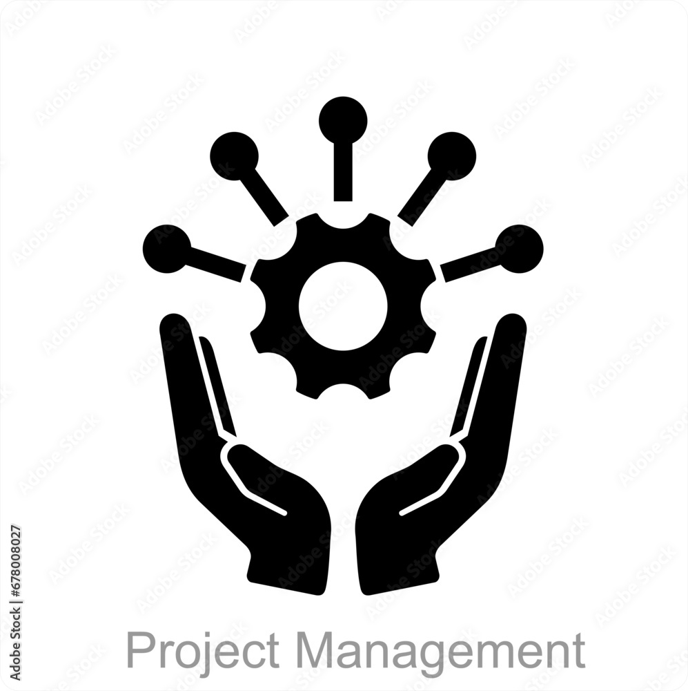 Project management and management icon concept - obrazy, fototapety, plakaty 