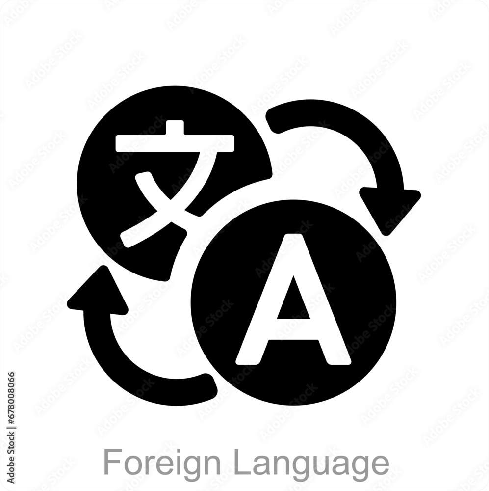 Foreign Language and learning icon concept Foreign Language and learning icon concept