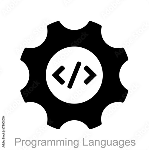 Programming languages and code icon concept