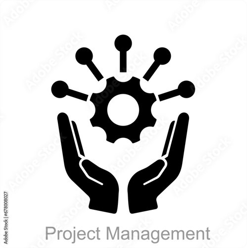 Project management and management icon concept