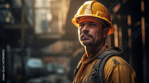 Construction Unity: Workers in Hardhats and Safety Vests, Generative AI