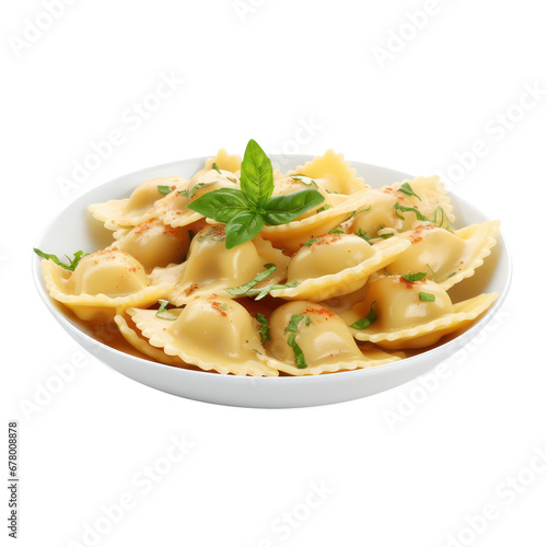 ravioli pasta isolated on transparent background,transparency 