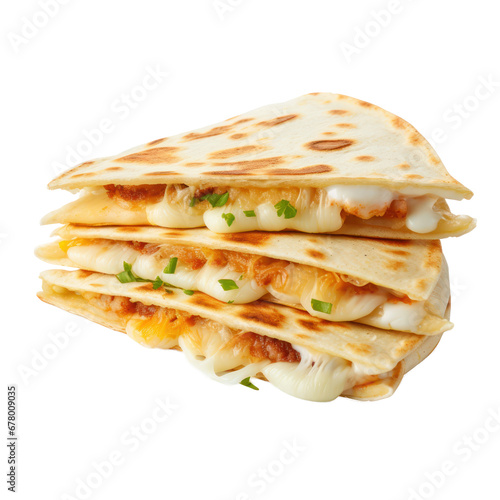 Quesadilla,Mexican foodisolated on transparent background,transparency 