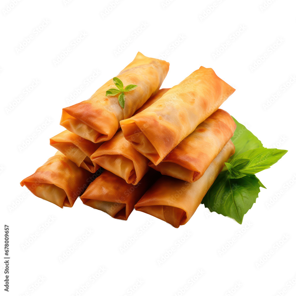 Egg rolls,spring rolls isolated on transparent background,transparency 