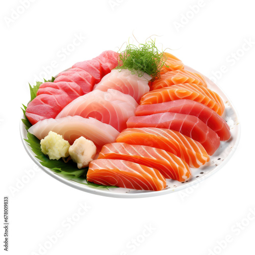 Sashimi,japanese food isolated on transparent background,transparency 
