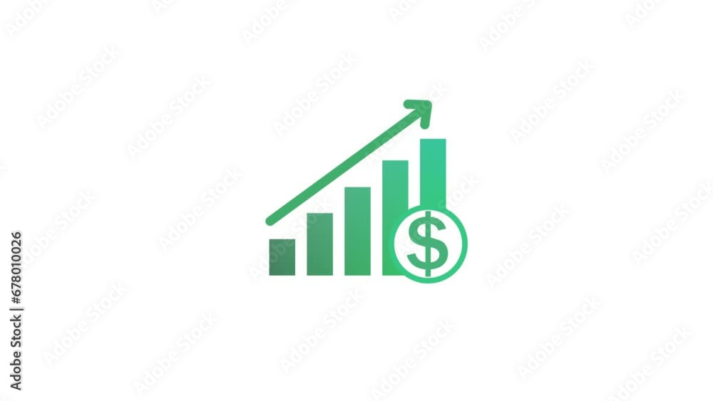 Business growth and success arrow, growing business chart animation with dollar sign. k1_1925 Business growth and success arrow, growing business chart animation with dollar sign. k1_1925