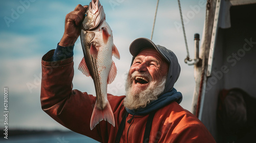 Celebrating the Catch: Happy Fishermen with their Bounty, Generative AI