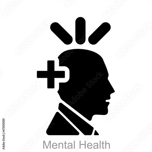 Mental Health and mental icon concept