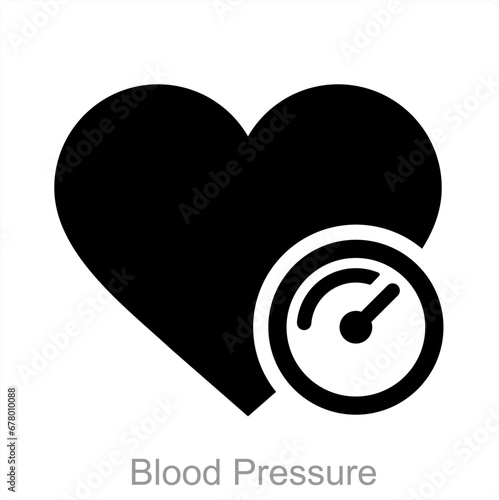 Blood Pressure and blood icon concept 