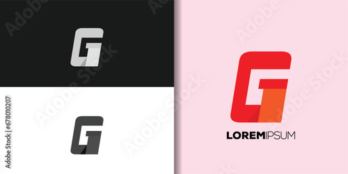 bold letter g logo set