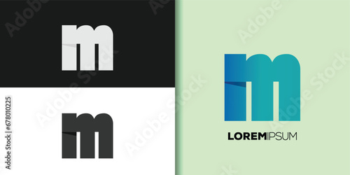 bold letter m logo set