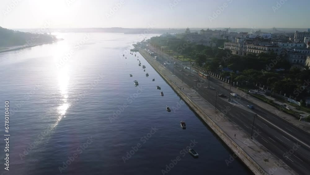 Aerial Views of Malecon Avenue in La Habana, Cuba Aerial Views of Malecon Avenue in La Habana, Cuba